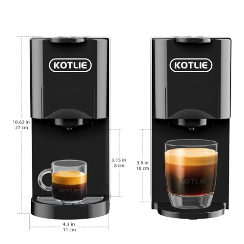 Expreso 513F 5 en 1 Cafetera de Capsulas para Dolce Gusto/Nespresso Original/Lavazza Mio/Ground/ESE Pods,19 Bar Alta Presión Apagado Automático Depósito cafetera capsulas…