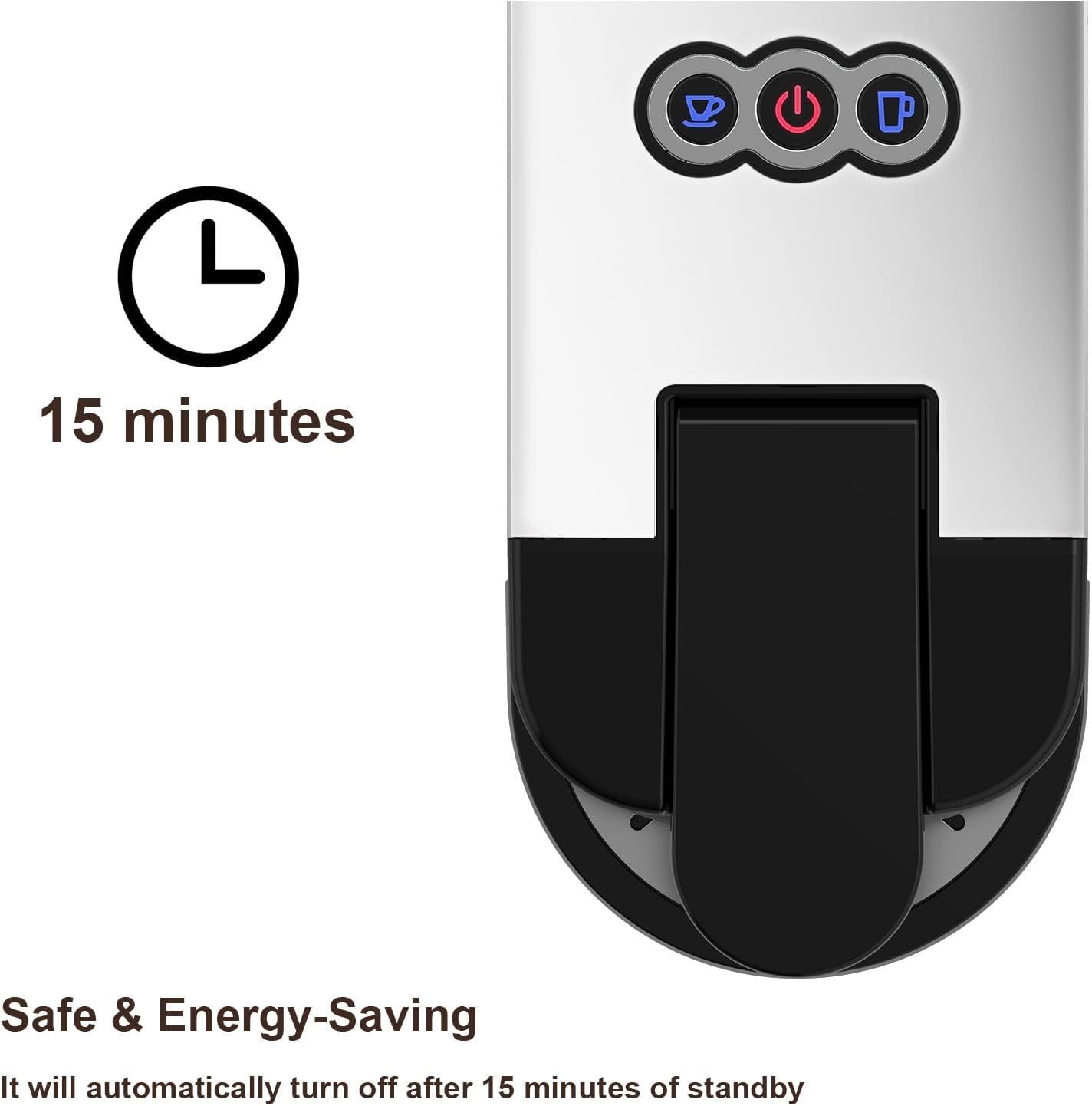 KOTLIE 513K Espresso Machine,Set volume freely,4 in 1 Single Serve Coffee Maker for Nespresso original/K cup/Coffee Powder/illy 44mm ESE coffee,19Bar Espresso Maker