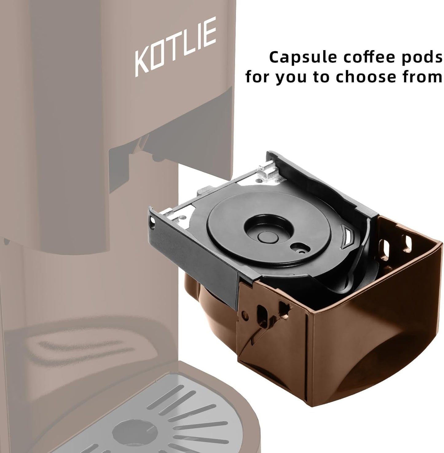 KOTLIE Coffee Pod Capsule Coffee Machine Accessory for Dolce Gusto(Brown)