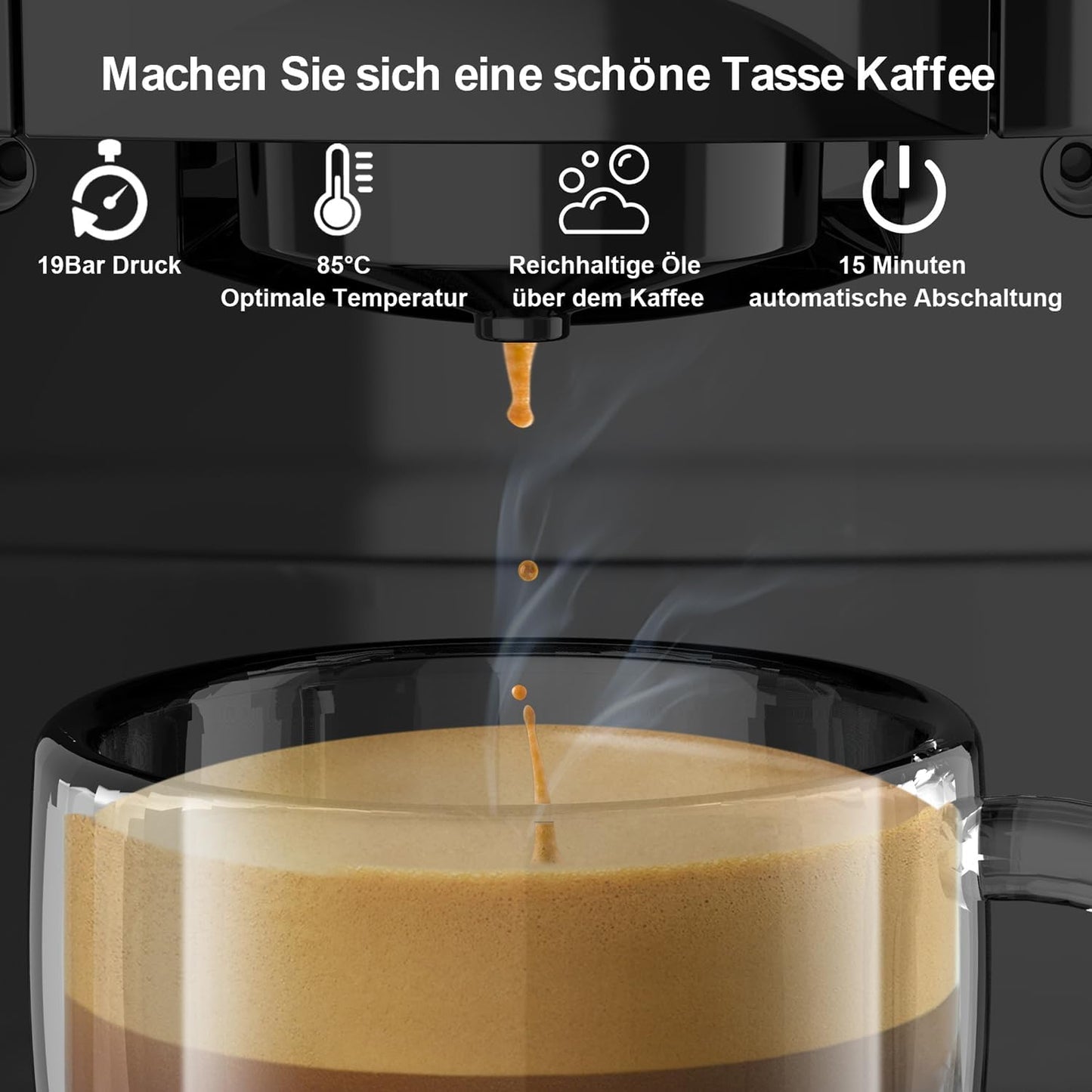 KOTLIE AC-513K 4 in1 macchina Da Caffè Capsule,Per Nespresso Original/Dolce Gusto/Caffè in polvere/Caffè Borbone ESE Pods(44mm)/STARBUCKS,19Bar,800ML Serbatoio dell'acqua rimovibile