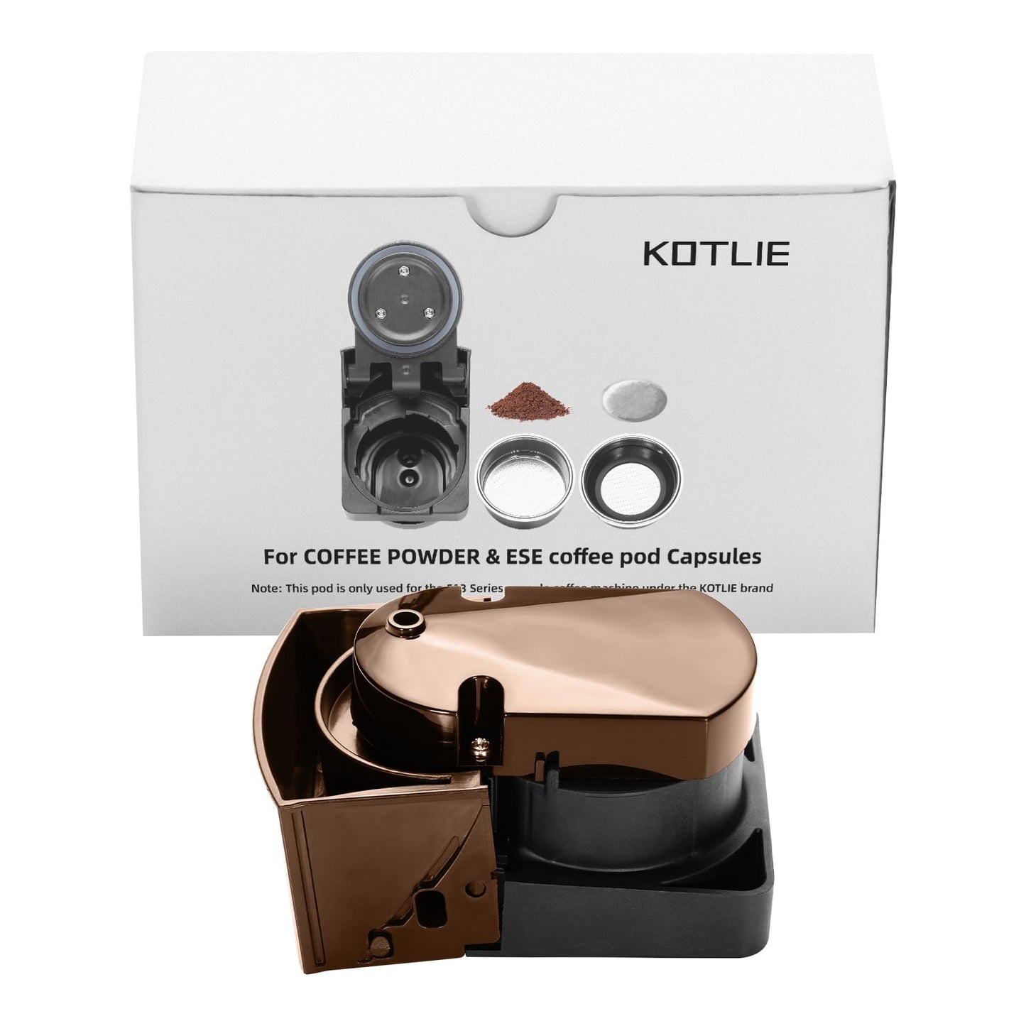 KOTLIE (Brown Pod) Capsule Coffee Machine Accessory for Ground Capsule and ESE Coffee Pods (ground coffee)