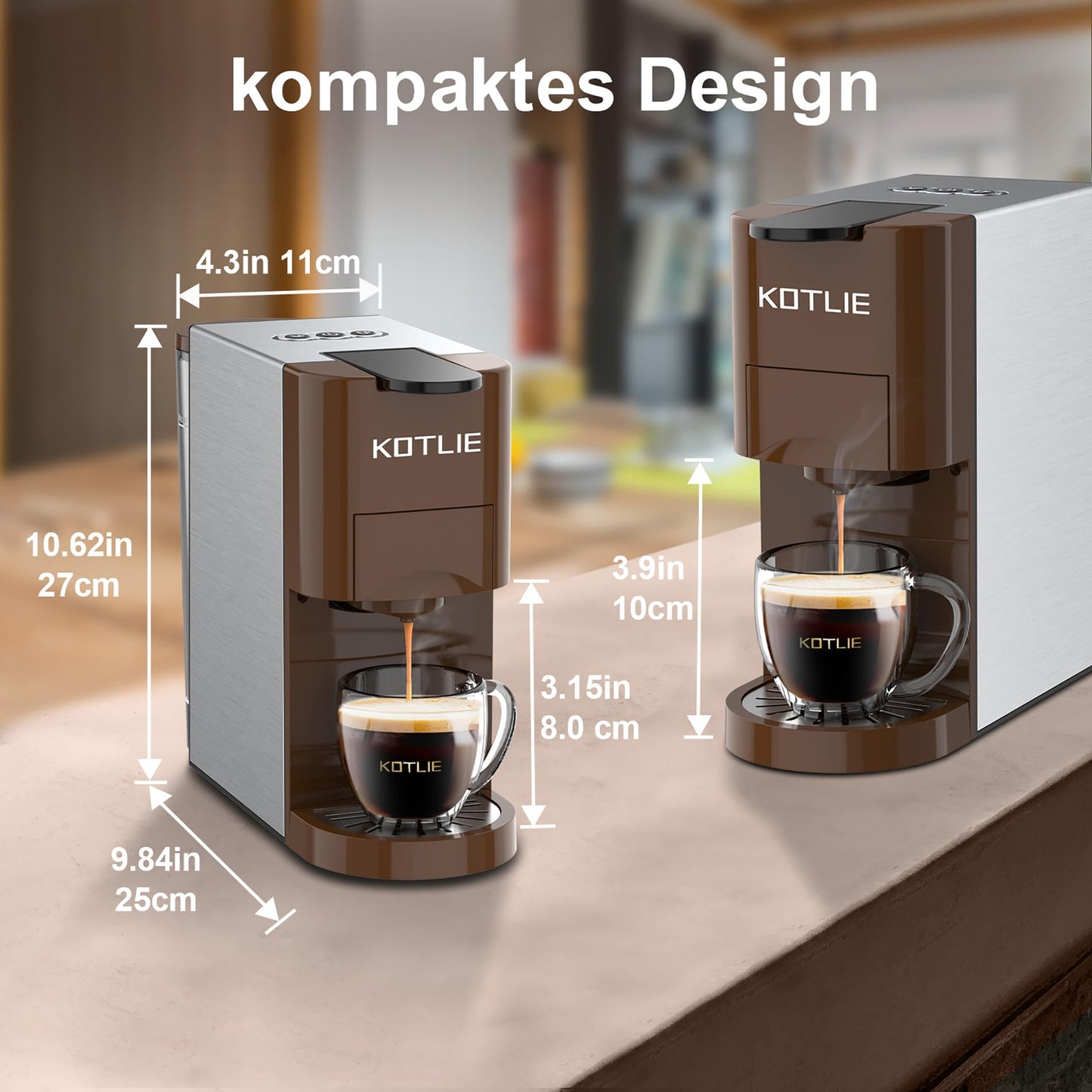 Expreso 513F 5 en 1 Cafetera de Capsulas para Dolce Gusto/Nespresso Original/Lavazza Mio/Ground/ESE Pods,19 Bar Alta Presión Apagado Automático Depósito cafetera capsulas…