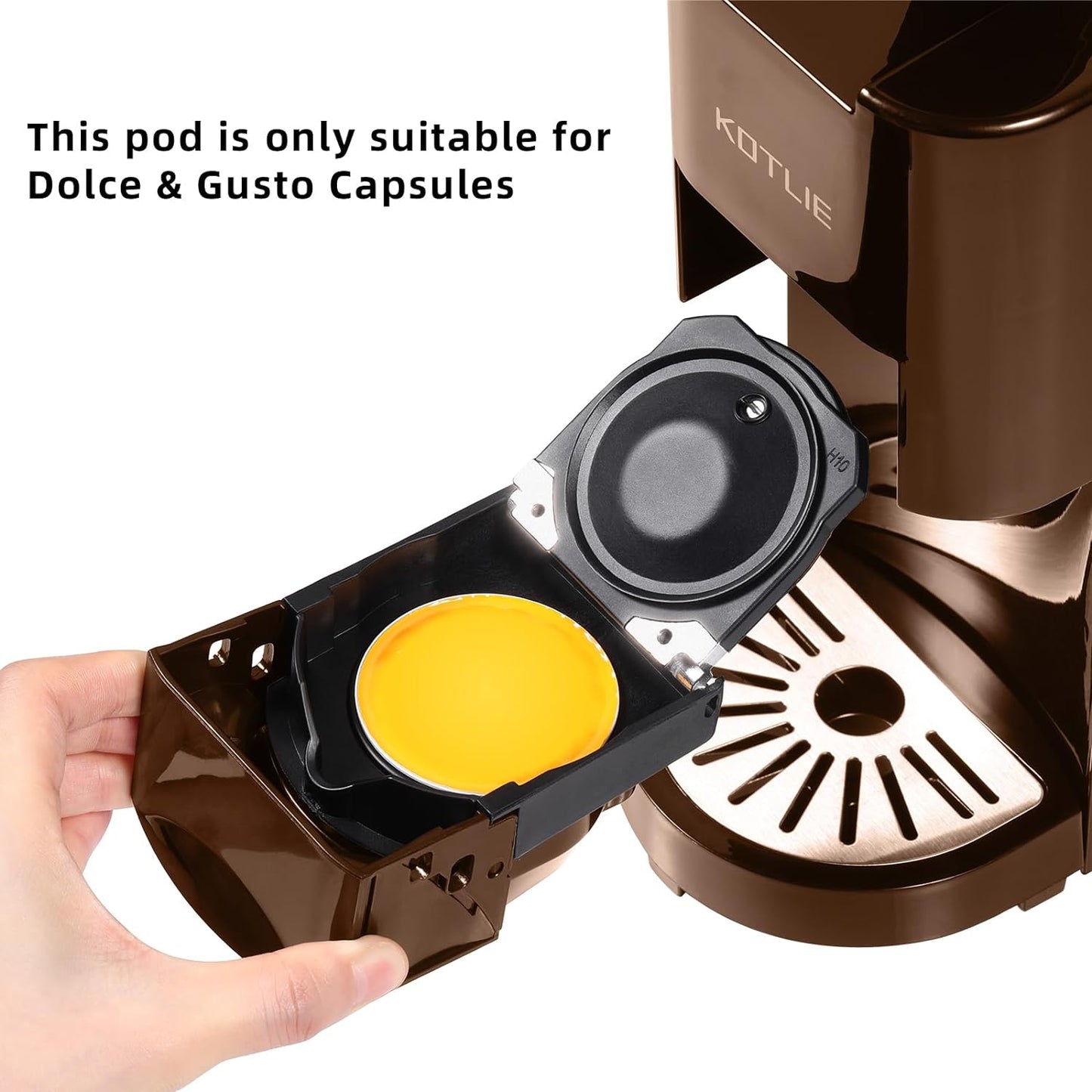 KOTLIE Coffee Pod Capsule Coffee Machine Accessory for Dolce Gusto(Brown)