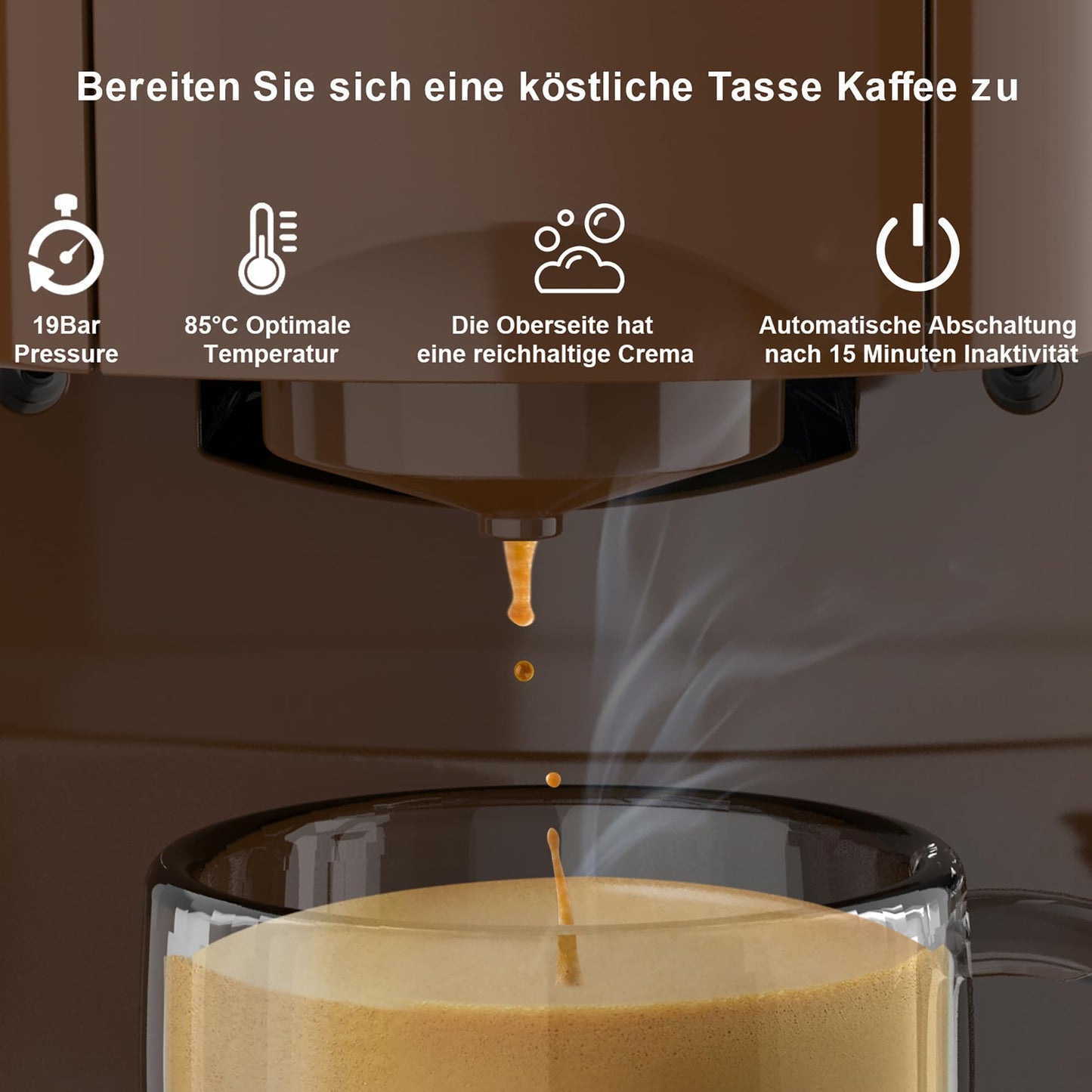 Expreso 513F 5 en 1 Cafetera de Capsulas para Dolce Gusto/Nespresso Original/Lavazza Mio/Ground/ESE Pods,19 Bar Alta Presión Apagado Automático Depósito cafetera capsulas…