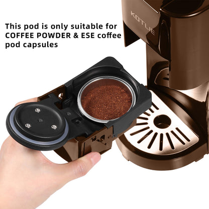 KOTLIE (Brown Pod) Capsule Coffee Machine Accessory for Ground Capsule and ESE Coffee Pods (ground coffee)