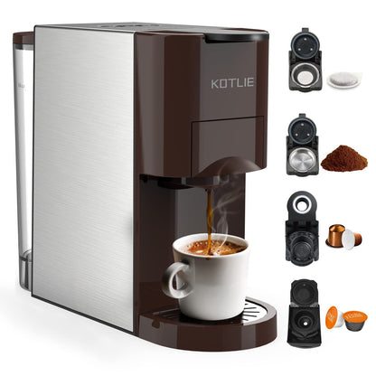 KOTLIE 513K Espresso 4in1 Coffee Machine for Nespresso Original/Dolce Gusto/L’OR/Starbucks/Ground Capsule and ESE Coffee Pods,19 Bar Automatic Coffee Machines…